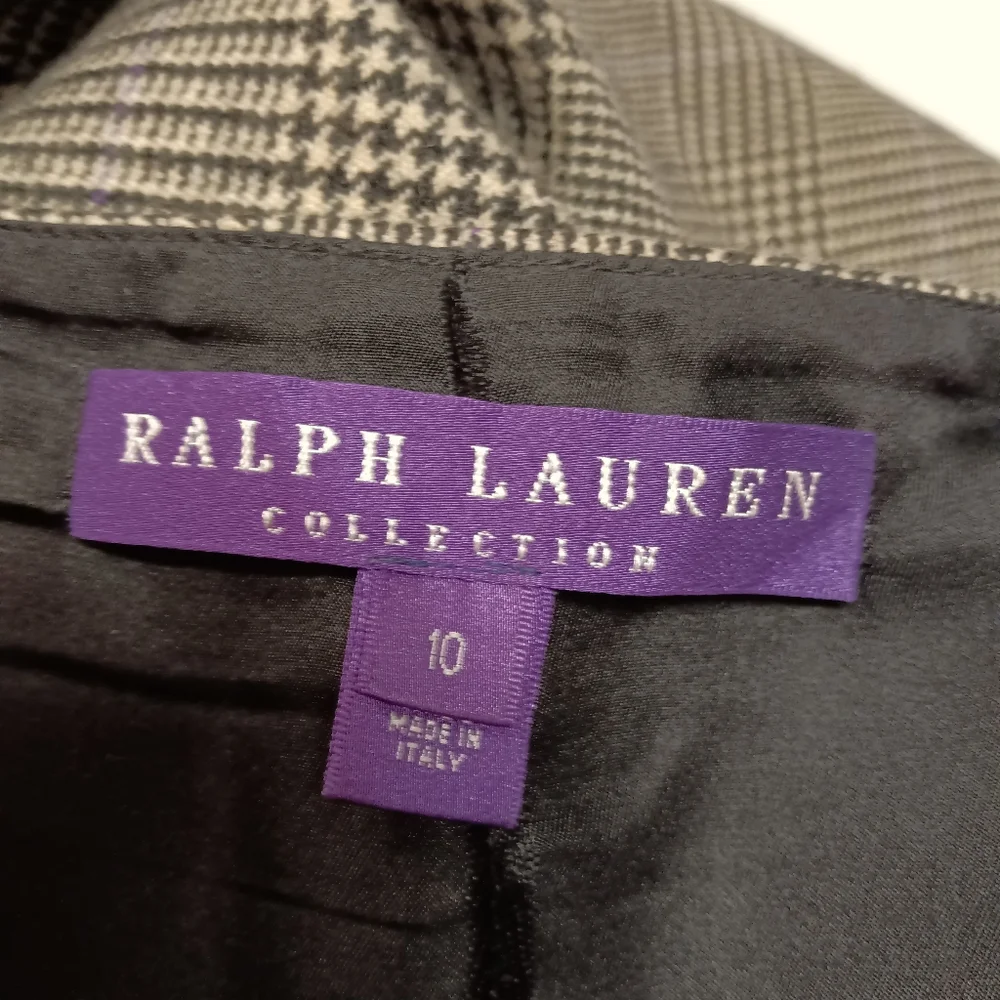 Ralph Lauren Collection Purple Label Glen Plaid Long Pencil Skirt Size 10
